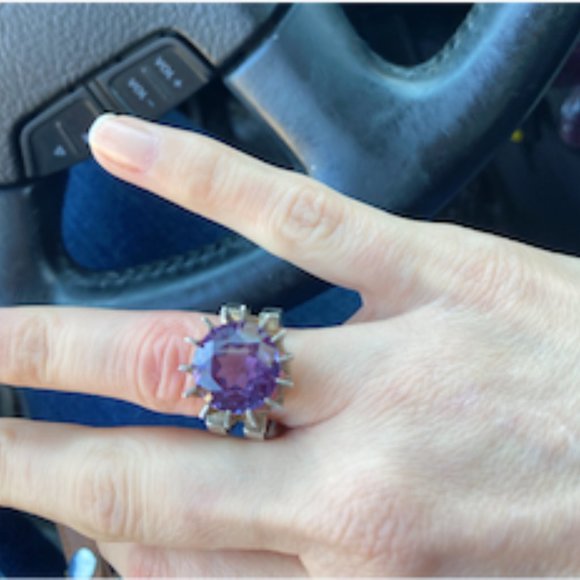 COPY - Handcrafted Gothic Color-Changing Sapphire Ring - Sz 5 - Over 6cts - Ste… - Picture 12 of 16